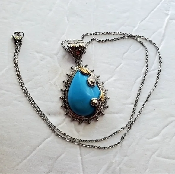 New Women's Stamped 316L S. Steel Necklace & Ring Size 7 NWT - Picture 3 of 12